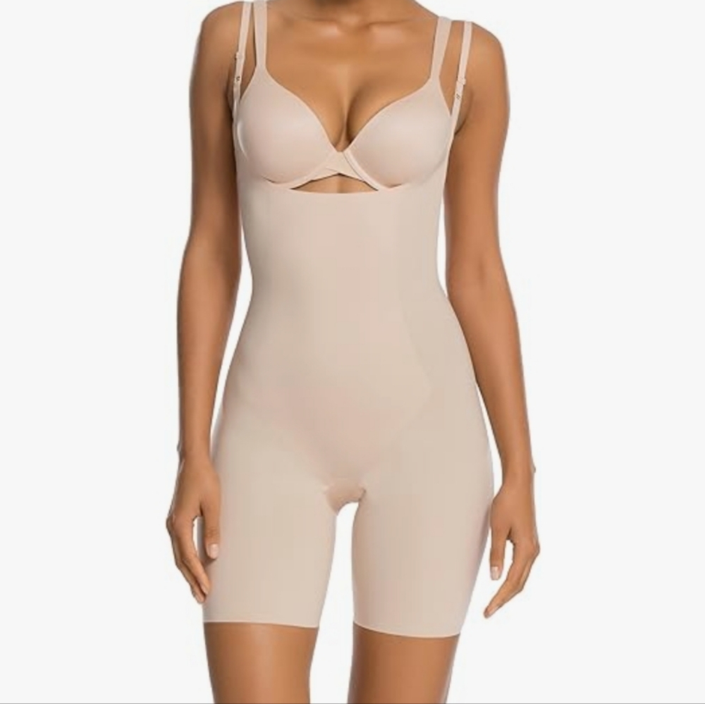 SPANX Nude High-Waist Open-Bust Shaping Short Bodysuit